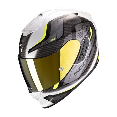 [安信騎士] Scorpion 安全帽 EXO-1400 Air ATTUNE 白黃 全罩 內墨鏡 蠍子