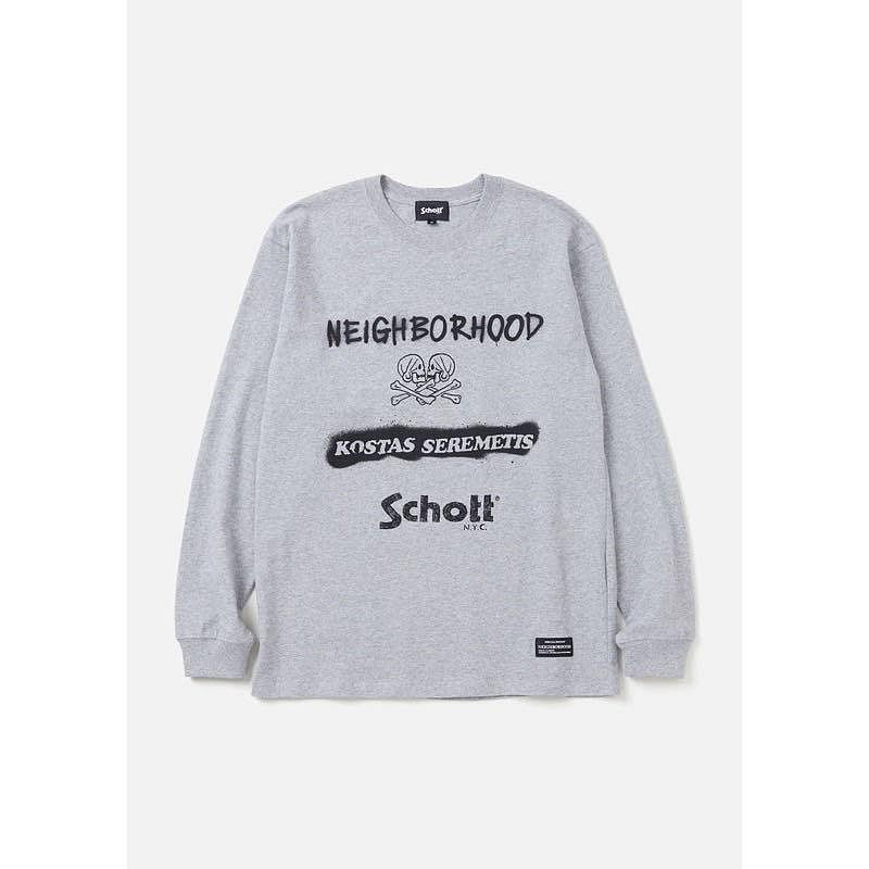 NEIGHBORHOOD X Schott X KOSTAS SEREMETIS TEE LS NBHD聯名薄長袖長t