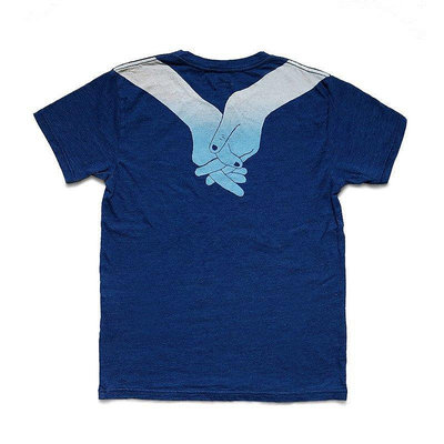 熱款直購#21SS KAPITAL 平田和宏 藍染水洗漸變印花純棉寬松圓領短袖T恤