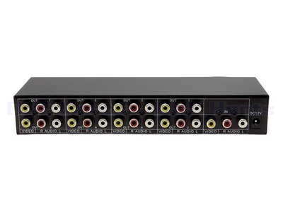 優質切換器 AVSP8AV分配器 1分8 音視頻分配器 AV分屏器 RCA 一進八出 VSP8 av分配器 VSP8