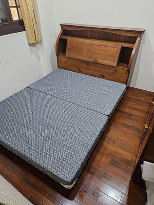 毅昌二手家具~漂亮的實木5尺置物型床頭箱～中古家具   回收家具