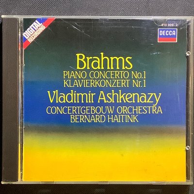 Brahms布拉姆斯-第一號鋼琴協奏曲 Ashkenazy阿胥肯納吉/鋼琴 Haitink海汀克/指揮 1983年韓國全銀圈無字版無ifpi