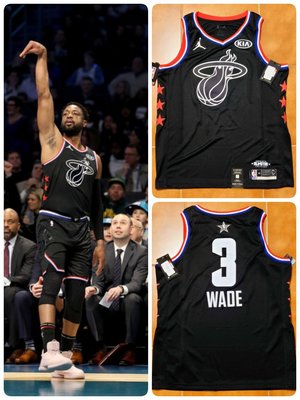 NBA Nike Dwyane Wade 熱火隊 明星賽球衣 飛人標 贊助標 最後一舞