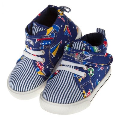 童鞋(13.5~15.5公分)ArnoldPalmer雨傘牌藍色交通圖樣寶寶休閒鞋M7X237B