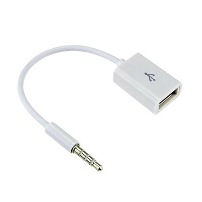 轉換線USB母轉3.5mm公汽車AUX音頻口3.5插頭轉usb母連接~特價
