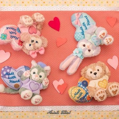 Ariel's Wish日本東京迪士尼2019情人節35週年達菲熊Duffy雪莉玫史黛拉兔兔畫家貓坐姿珠鍊吊飾－絕版現貨
