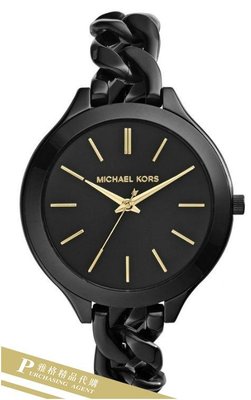 雅格時尚精品代購Michael Kors 經典黑色素面鍊錶 MK3317 經典手錶 美國正品