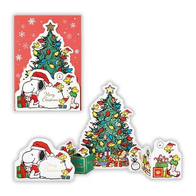 PEANUTS SNOOPY史奴比聖誕節聖誕樹造型立體卡片(日本進口)
