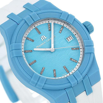 MAURICE LACROIX AI2008-AAAA1-3A0-0 艾美錶 石英錶 40mm AIKON 淺藍色面盤 橡膠錶帶