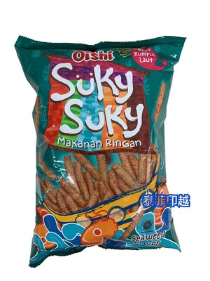 {泰菲印越} 印尼 oishi  suky suky  香辣海苔風味蝦餅 蝦味先 蝦條 70克