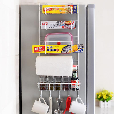 廚具 廚房用品冰箱掛架 保鮮膜紙巾冰箱側壁收納置物架