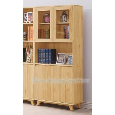 【N D Furniture】台南在地家具-日式極簡風全實木原木色80cm實木書櫃YH