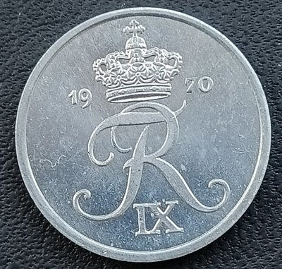 丹麥   1970年   弗雷德里克9世   2 ORE   鋅幣   2053