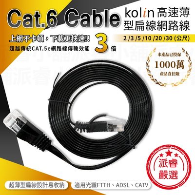 【Cat.6 Cable 30M高速薄型扁線網路線】超扁線 寬帶線網路線 相容Cat.5、Cat.5e規格【LD706】