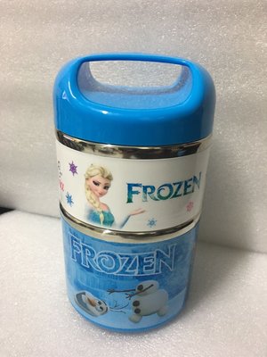 《全新》卡通造型 冰雪奇緣 雙層 不鏽鋼手提飯盒 保溫桶 便當盒 保溫盒 迪士尼公主 餐盒 露營 兒童飯盒