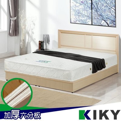 【床組】堅固床板│雙人加大6尺-【凱莉】木色 超值床組 (床頭片+六分板床底) 台灣自有品牌 KIKY