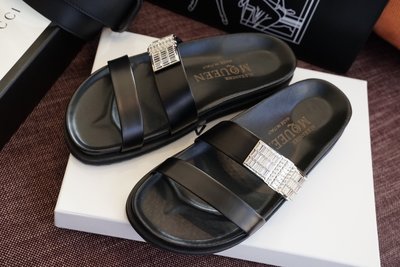 【COCO 精品專賣】Alexander McQueen 水晶托鞋 黑 現貨