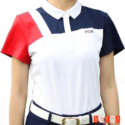 PGM春夏高爾夫女裝 短袖T恤 透氣型 golf衣服 運動球服 高爾夫運動球衣 運動上衣 短袖上衣YF225