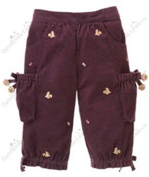 (((每件590))) 全新 ~ GYMBOREE 松鼠橡實 深紫色燈芯絨 蝴蝶結口袋 長褲 (12-18m)