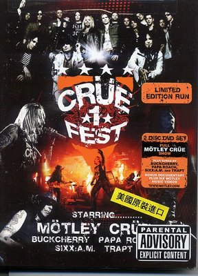美版全新DVD~克魯小丑合唱團Motley Crue: Crue Fest 2008限量雙碟版~Digipak~下標就賣
