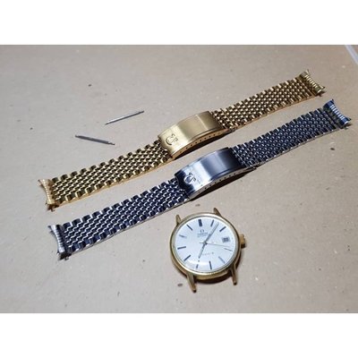 代用 OMEGA(歐米茄)復古鋼帶手錶不鏽鋼錶鏈 日內瓦 歐米茄 海馬錶帶 蝶飛系列18 19mm 20mm