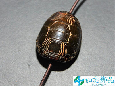 【佛教|藏傳文物】天然氂牛角雕刻龜殼 富甲天下 DIY手串佛珠配飾770522-如意飾品