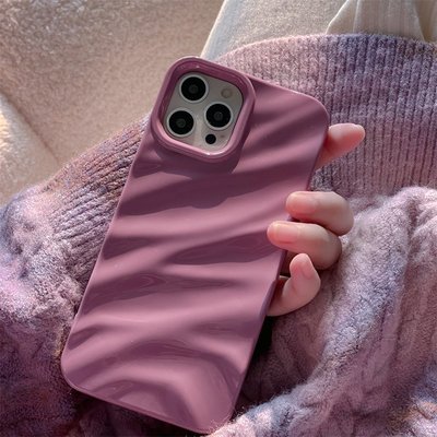 簡約黑加侖紫絲綢紋適用於 蘋果 13 適用於 蘋果 12 14手機殼新款iphone11保護套13promax全包大孔1