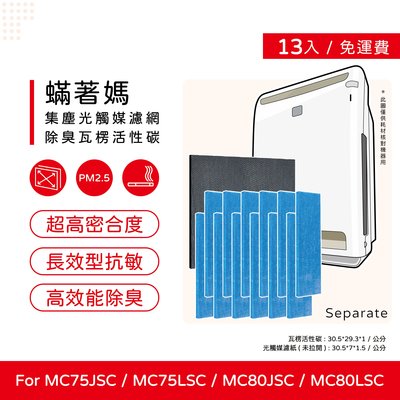 13入免運 瓦楞碳+光觸媒 蟎著媽 副廠濾網 適 大金 MC75JSC MC80JSC MC75LSC MC80LSC