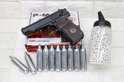 [01] KWC 馬可洛夫 MP654 CO2槍 + CO2小鋼瓶 + 奶瓶 ( KC-44 BB槍手槍短槍