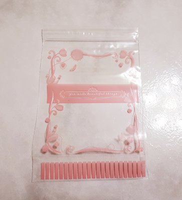 球球粉色花朵可站立夾鏈袋  PP材質  50個/包  六兩  台灣製  手工餅乾袋 零食袋 糖果袋