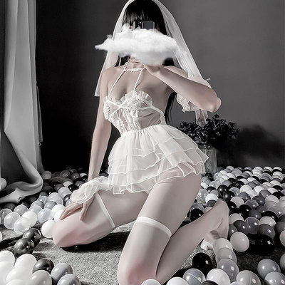 HD07926~情趣內衣歐美性感白色蕾絲新娘裝蓬蓬裙支持情趣內衣性感睡衣