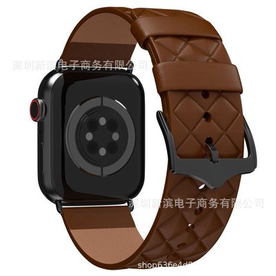 促銷打折 錶帶 手環 適用蘋果表帶表時尚菱格紋表屬卡扣apple watch40/41/44/45mm