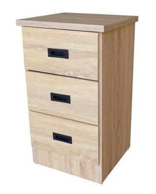 【萊夫家居】TS-CTG-3C：橡木色三抽床頭櫃【台中家具】床邊櫃 置物櫃 抽屜櫃 套房家具 防蛀木心板 台灣製造