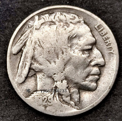 銀幣早期美國1929年5美分銅鎳硬幣21.21mm牦牛野牛 美洲外國錢幣