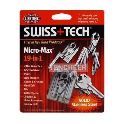 ＜TENCHEER現貨＞ Swiss+Tech 19 合 1 Micro-Max 多功能隨身迷你工具組 19-in-1 鑰匙圈 工具鉗 螺絲起子 鉗子