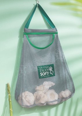 (玫瑰Rose984019賣場~2)日本KOMEKI厨房收纳網掛袋(時尚款)~放蒜頭/洋蔥/不適合放冰箱存放蔬果收納網袋