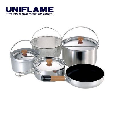 (現貨)日本UNIFLAME Fan5 DX 不鏽鋼鍋具組 5人份  660232