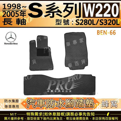 1998~2005年 長軸版 S系列 W220 S280L S320L 賓士 汽車橡膠防水腳踏墊地墊卡固全包圍海馬蜂巢