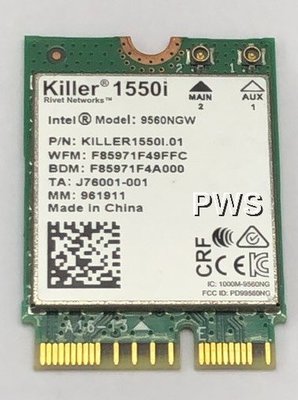 【筆電用 Killer 1550 1550i Intel AC 9560 9560NGW M.2  Key E】