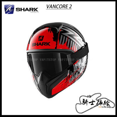 ⚠YB騎士補給⚠ SHARK VANCORE 2 Overnight 黑紅銀 KRS 全罩 安全帽 復古 風鏡 防霧鏡片