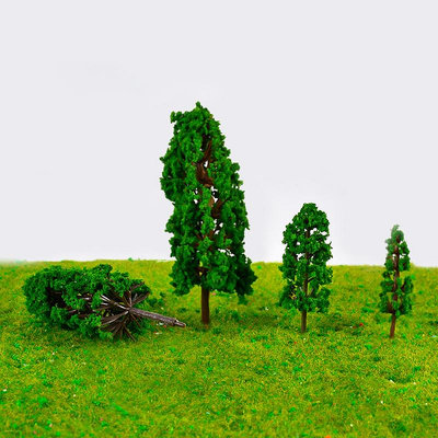 沙盤建筑模型制作材料 景觀模型樹 塑膠塔形樹綠色鐵絲松樹成品樹~菜菜小商鋪