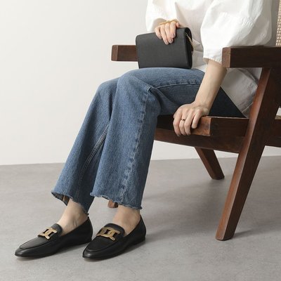 【38折扣現貨】正品TOD'S Kate Loafers 復古金屬鏈條 黑色皮革樂福鞋 平底鞋 牛津鞋