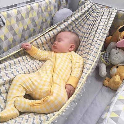 INS嬰兒寶寶家用布袋哄睡吊床兒童室內搖籃床秋千吊籃吊椅免打孔