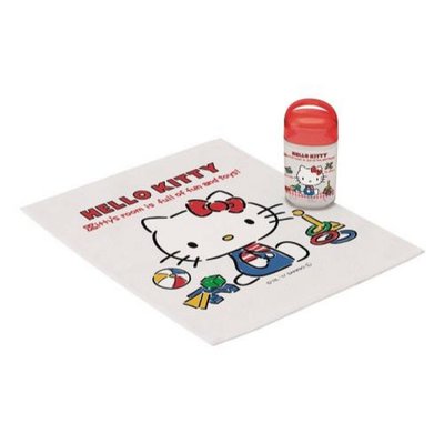 【Wendy Kids】日本製 HELLO KITTY 方巾 小毛巾 毛巾附收納罐 401671