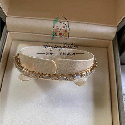 BVLGARI寶格麗 SERPENTI系列 18K玫瑰金 蛇形手鐲 鑽石款手環 BR858356