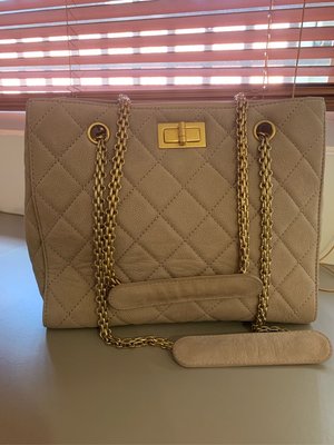 Chanel 香奈兒 2.55釦 米色豆腐包 肩背包 手提包