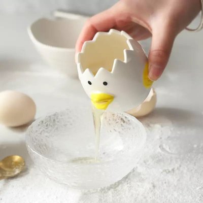 吉樂島 陶瓷蛋清分離器 創意分蛋器雞蛋黃蛋白自動過濾器烘焙工具