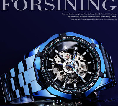男士手錶 一件代發Forsining全鏤空男士全自動機械錶男錶鋼帶手錶批發手錶