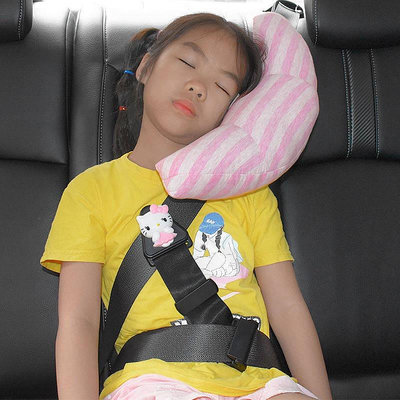 新款 汽車安全帶兒童護肩套 頭枕創意車內舒適護頸靠枕寶寶睡覺神器 車用安全帶保護套 車子用品汽車百貨（滿599免運）
