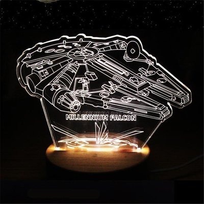 下殺 星球大戰黑武士3D視覺燈星際立體錯覺臺燈裝飾LED小夜燈生日禮物